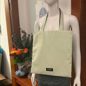 Prada Creamy green beauty Tote Bag